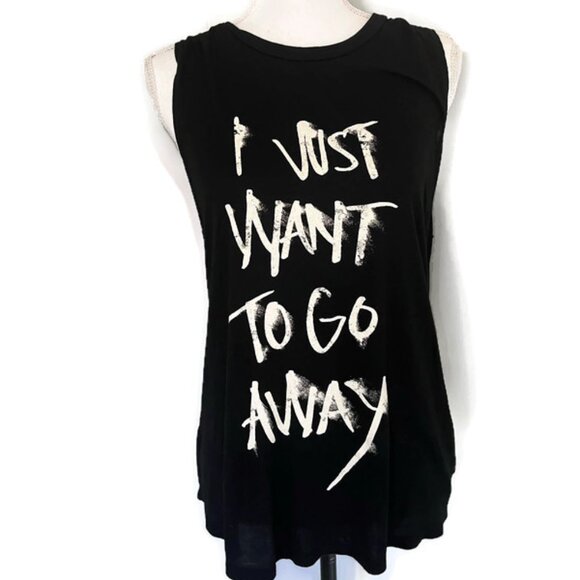Haute Hippie Tops - HAUTE HIPPIE Black Swan JUST WANT TO GO AWAY Tank